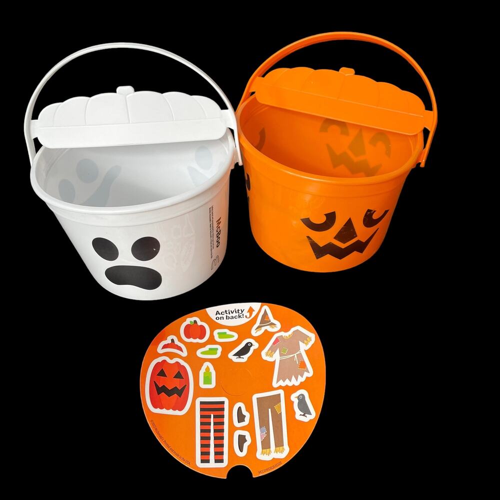 McDonald's Boo Bucket Halloween Trick or Treat Pail Pumpkin Ghost Stickers 2022